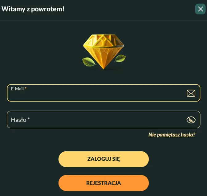 Formularz logowania do online Lemon Casino